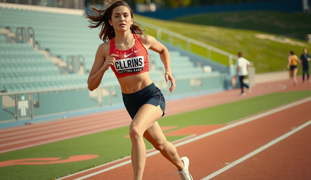 Athletic woman running on a track, demonstrating peak fitness and metabolic efficiency